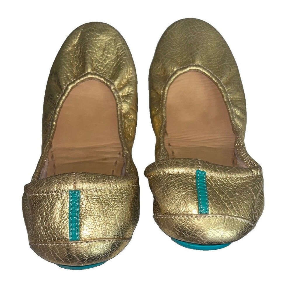 Tieks by Gavrieli Women's Ballet Flat Size 9 Golden Glitz Folding *SEE CONDITION - Picture 3 of 8
